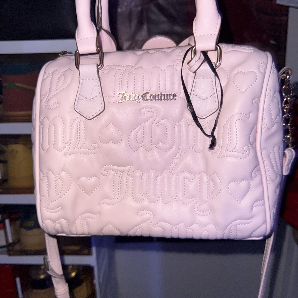 Juicy Couture Pink Satchel with Textured Design